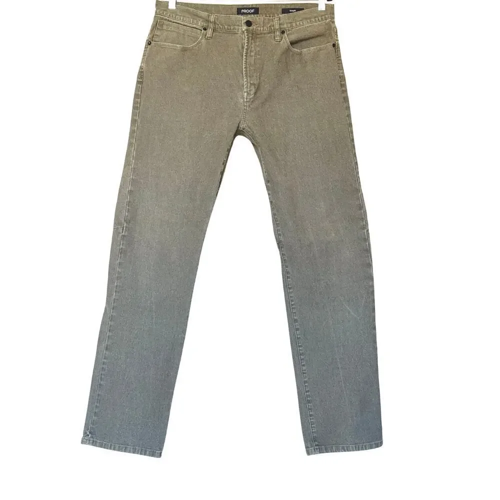 Hackberry PROOF Men’s Straight Brown Jeans Stretch Denim Size 34 x 34